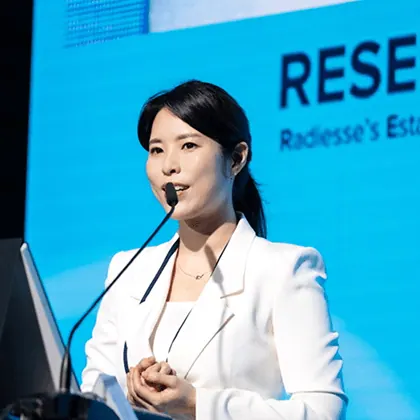 Dr. Yu presenting at the Radiesse RESET symposium